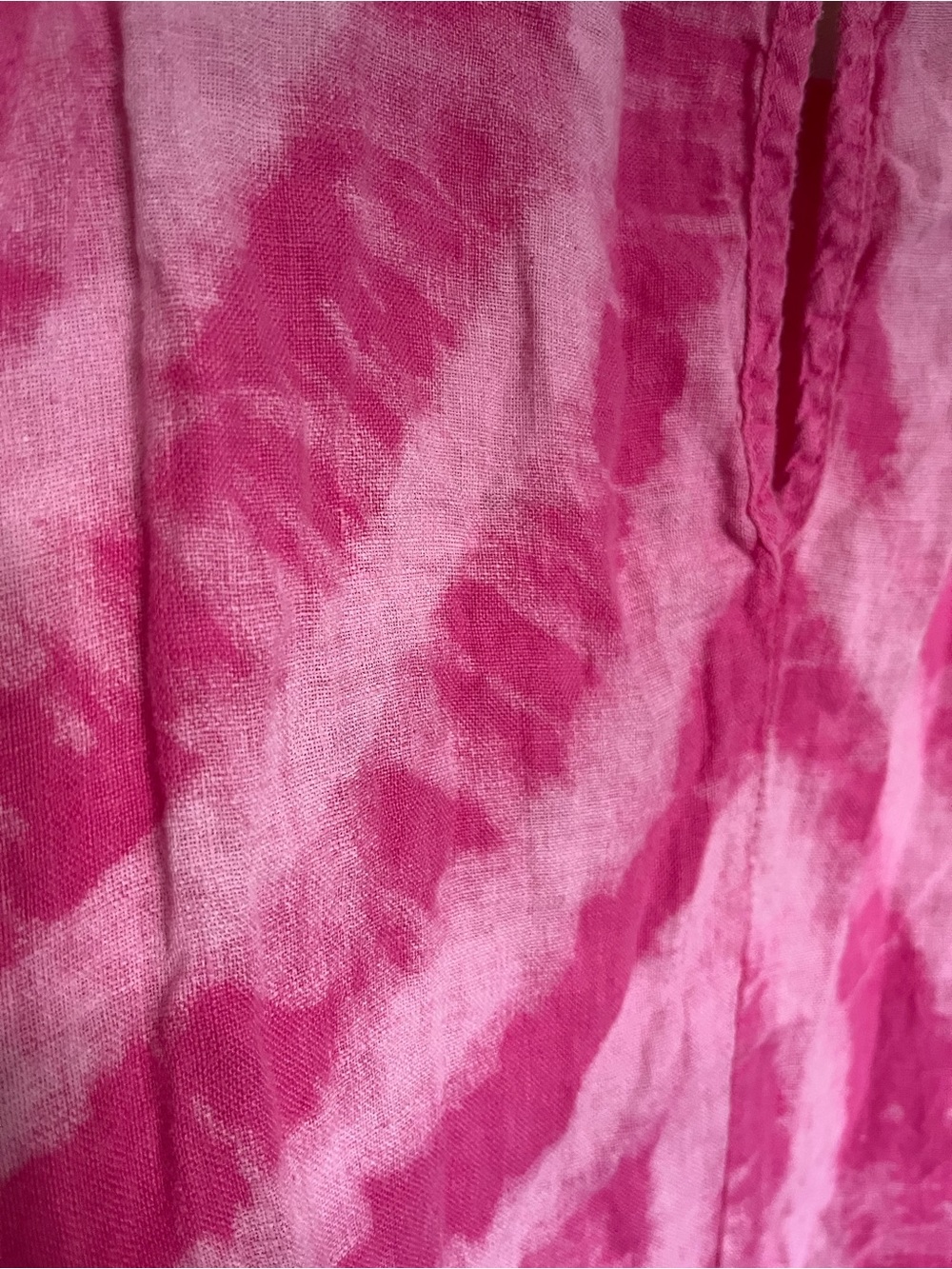 Vasna Pink Tie-Dye Scoop Neck Swim Cover-Up Dress small 100% linen - Picture 9 of 11